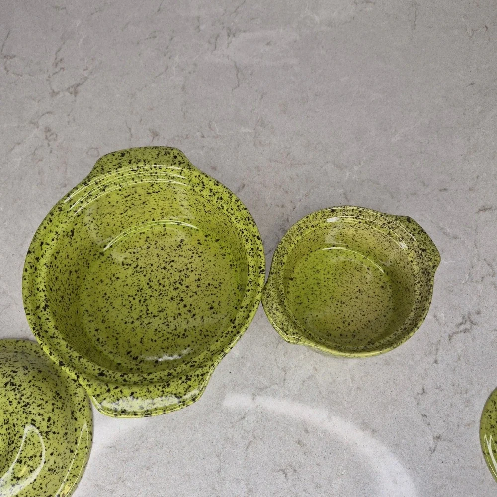 Cerutil Casserole Dish Speckled Stoneware Set Of 2 Green